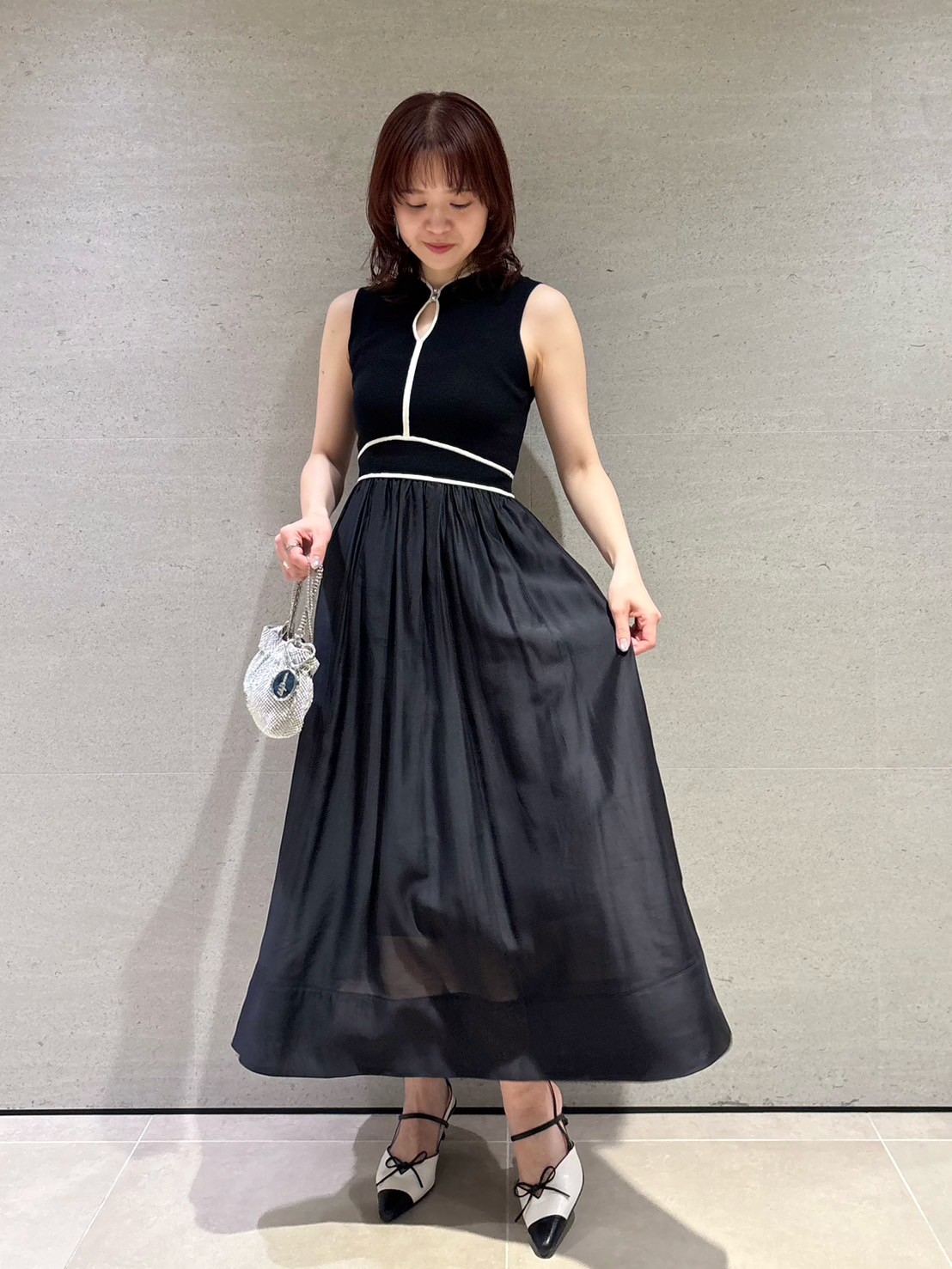 【WEB限定00サイズ】ラインニットドッキングワンピース MNT/00 WEB限定00サイズ】ラインニットドッキングワンピース(マキシ