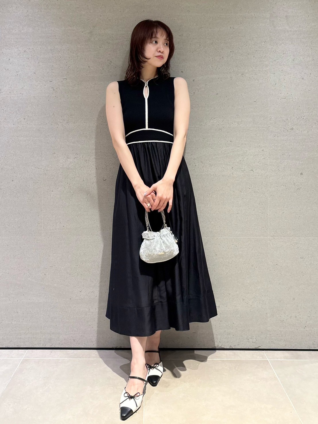 LILY BROWNワンピース WEB限定00サイズ】ラインニットドッキングワンピース(マキシ
