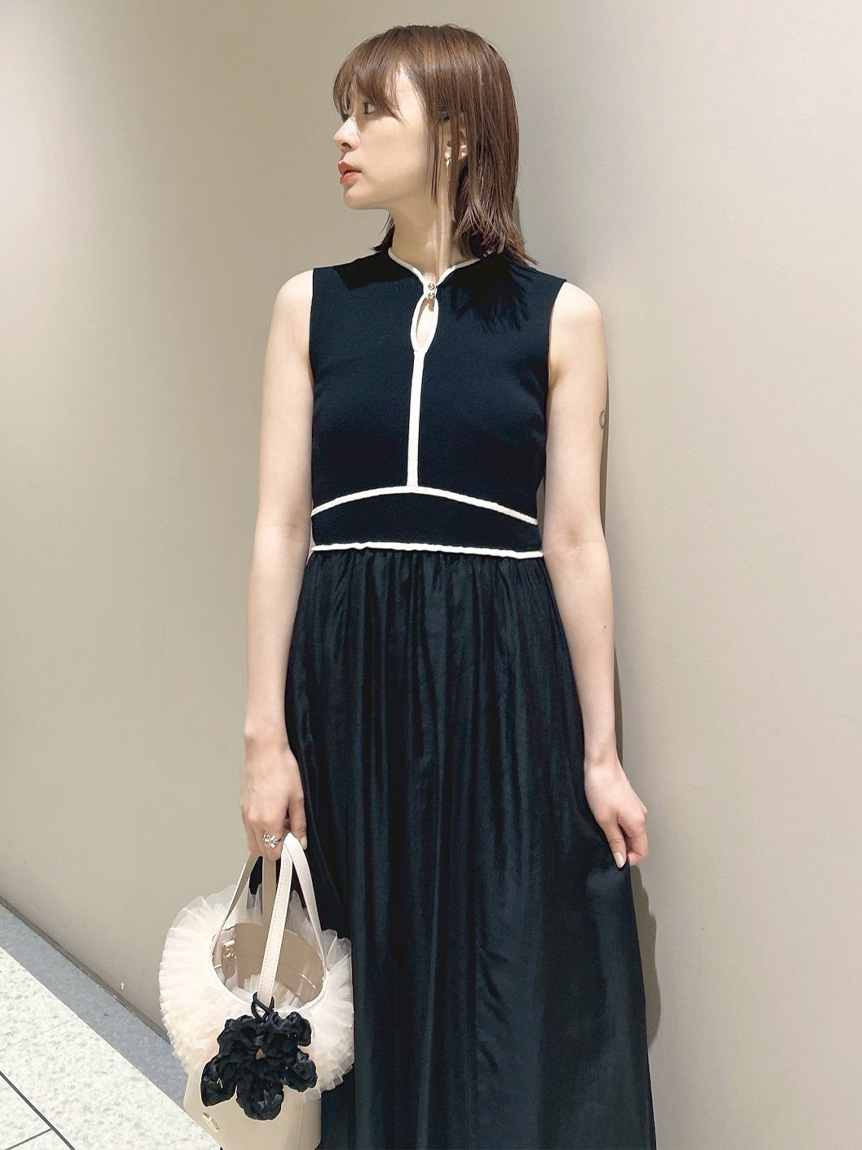 Lilybrown ワンピース WEB限定00サイズ】ラインニットドッキングワンピース(マキシ