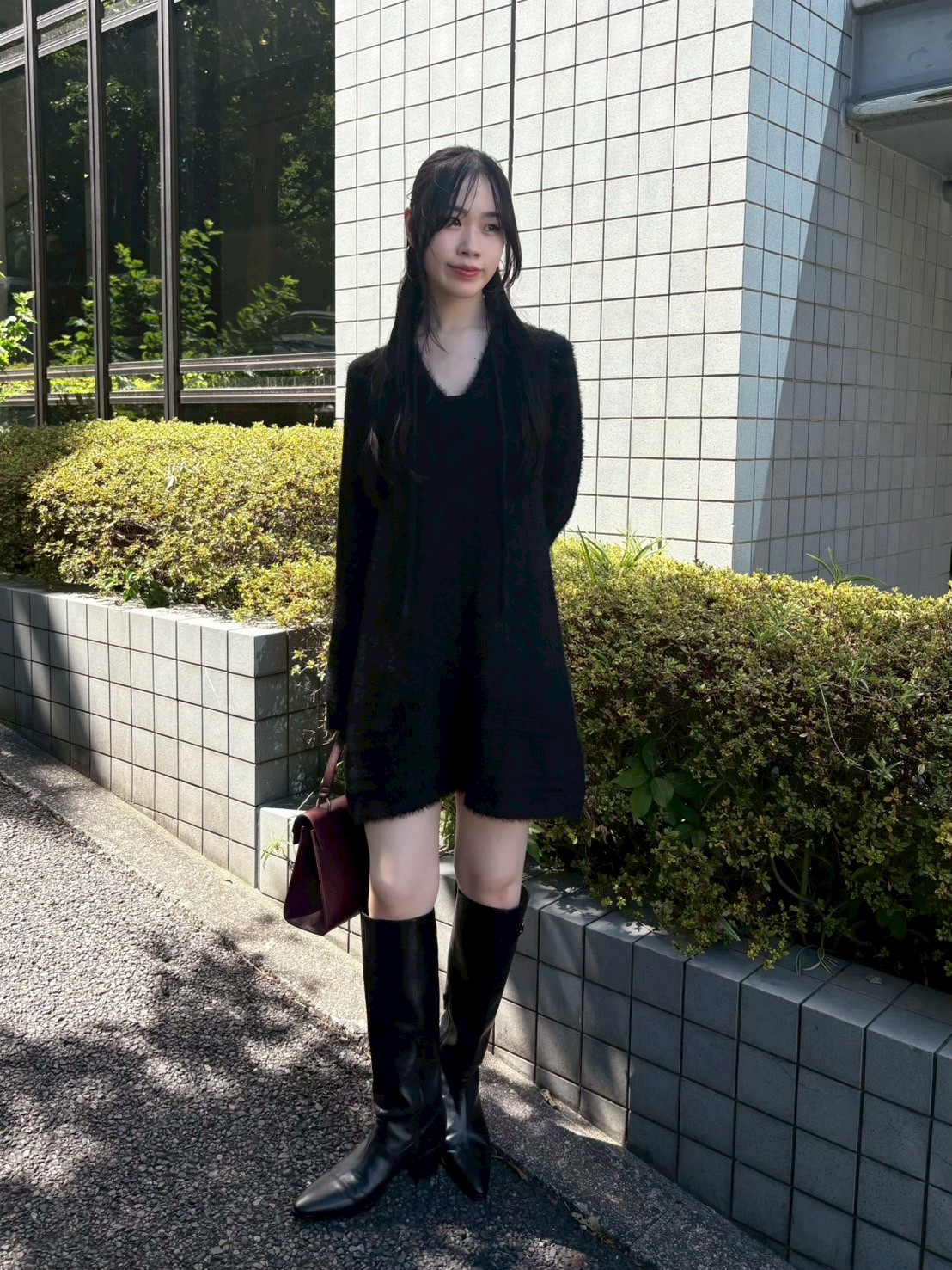 フェザークロシェットニットミニワンピース(ミニワンピース