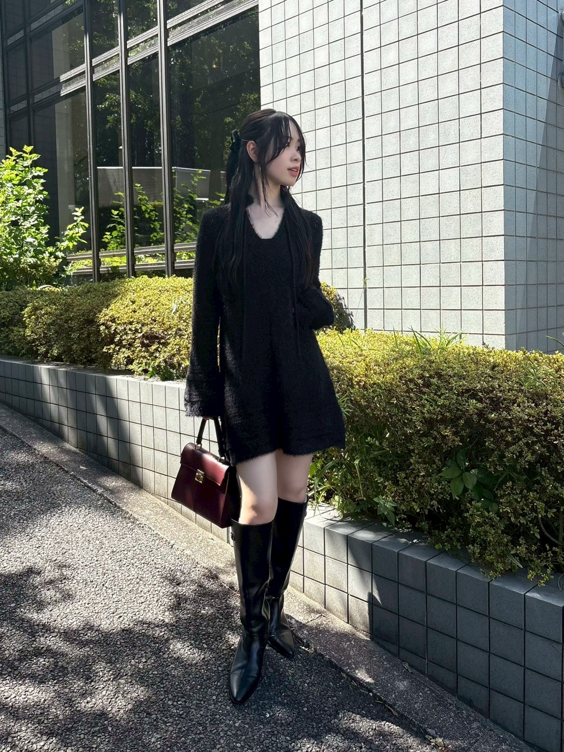 フェザークロシェットニットミニワンピース(ミニワンピース