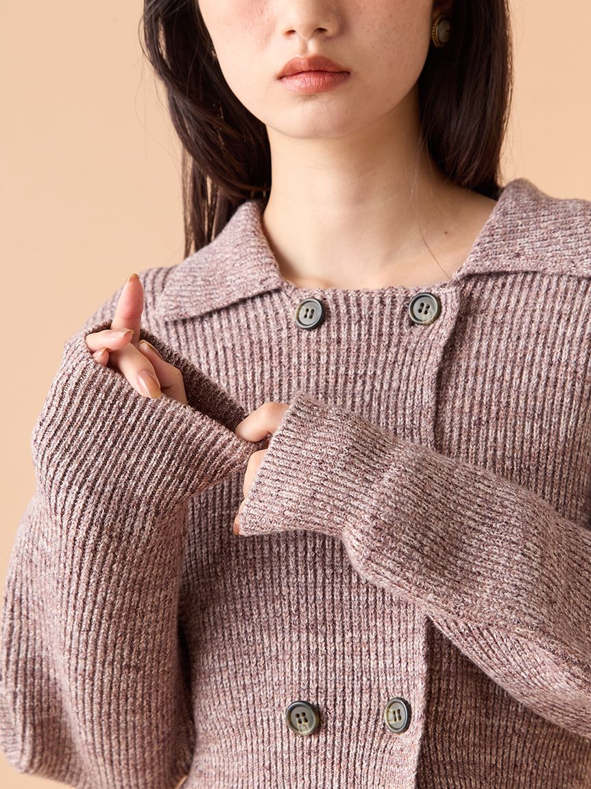 メランジニットジャケットセットミニワンピース(ミニワンピース