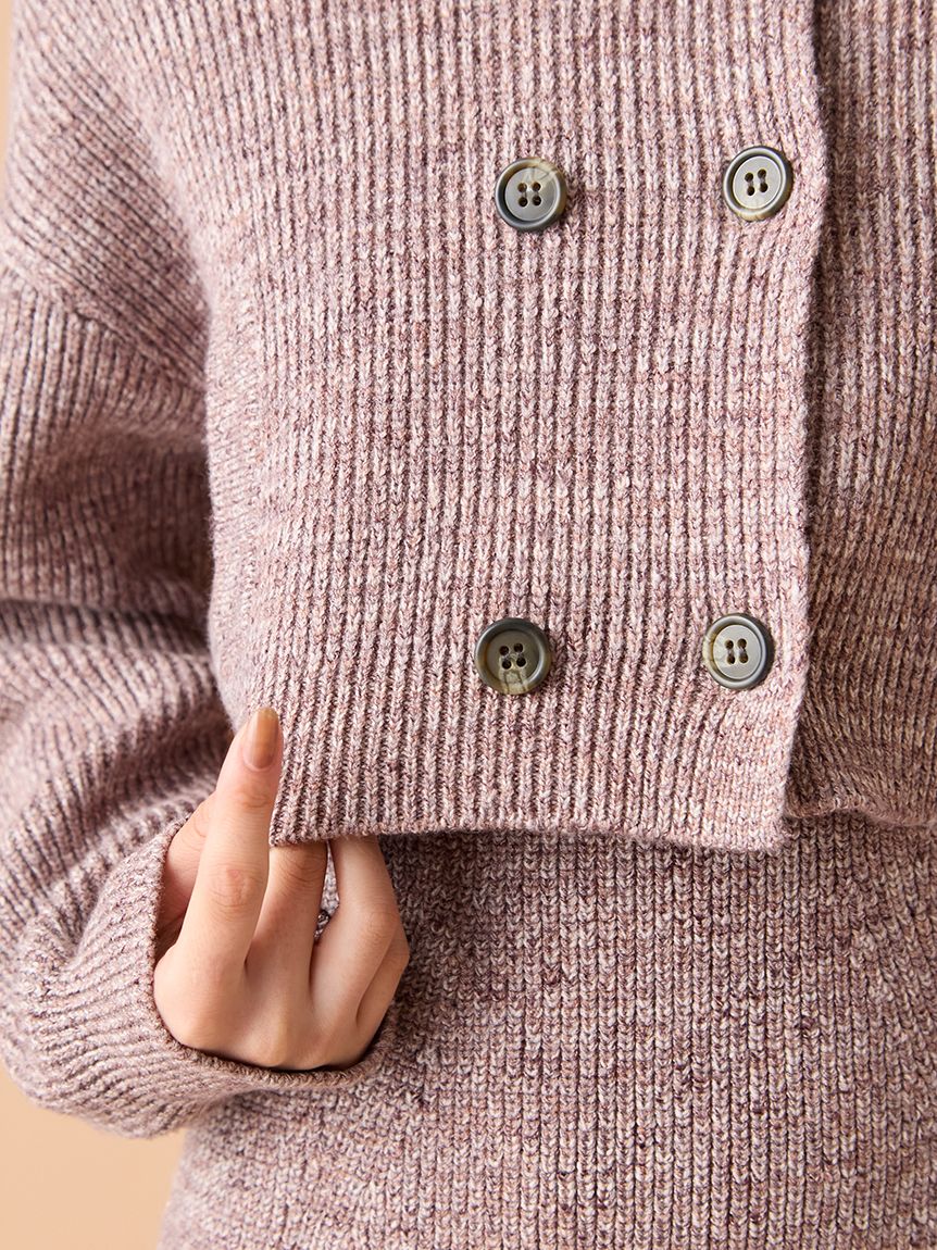 わんページ♡ メランジニットジャケットセットミニワンピース(ミニワンピース