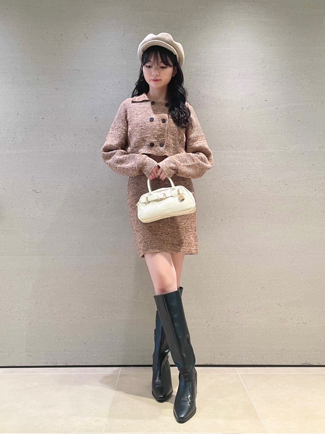 メランジニットジャケットセットミニワンピース(ミニワンピース