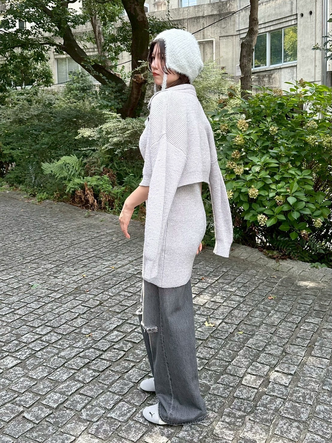 メランジニットジャケットセットミニワンピース(ミニワンピース