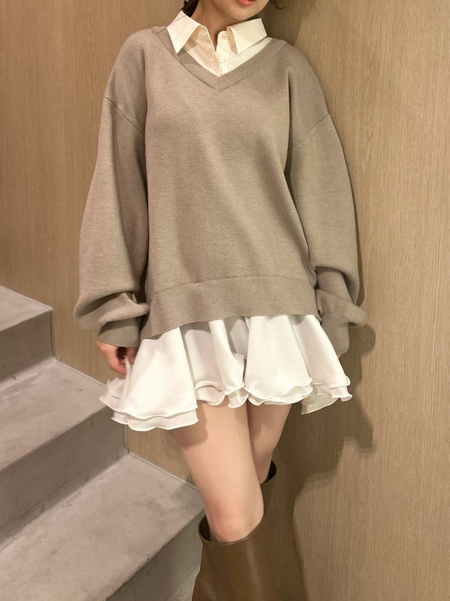 【関税込み】WOOYOUNGMI ブラウン シャツ ミニワンピース WOOYOUNGMIのブラウン シャツ ミニワンピースがセール中