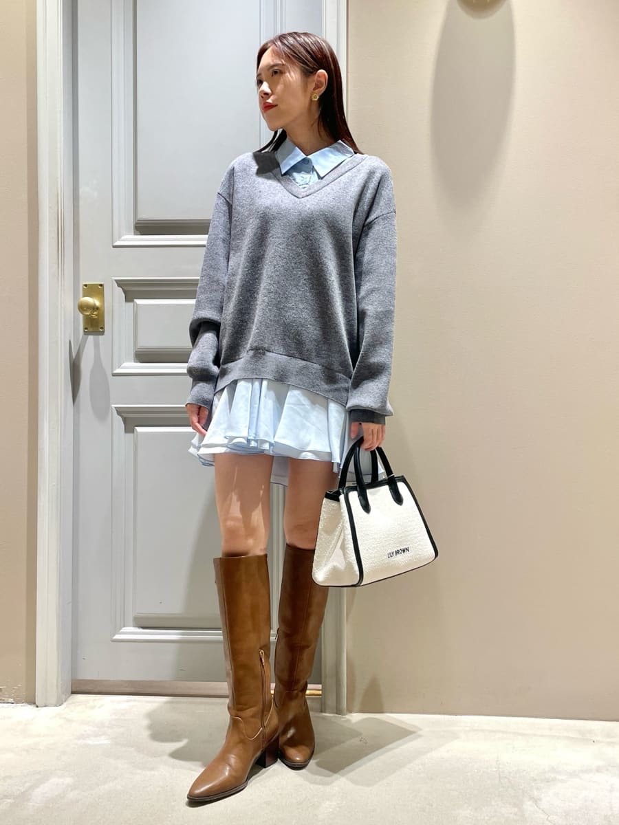 シャツドッキングフリルミニワンピース(マキシ・ロング