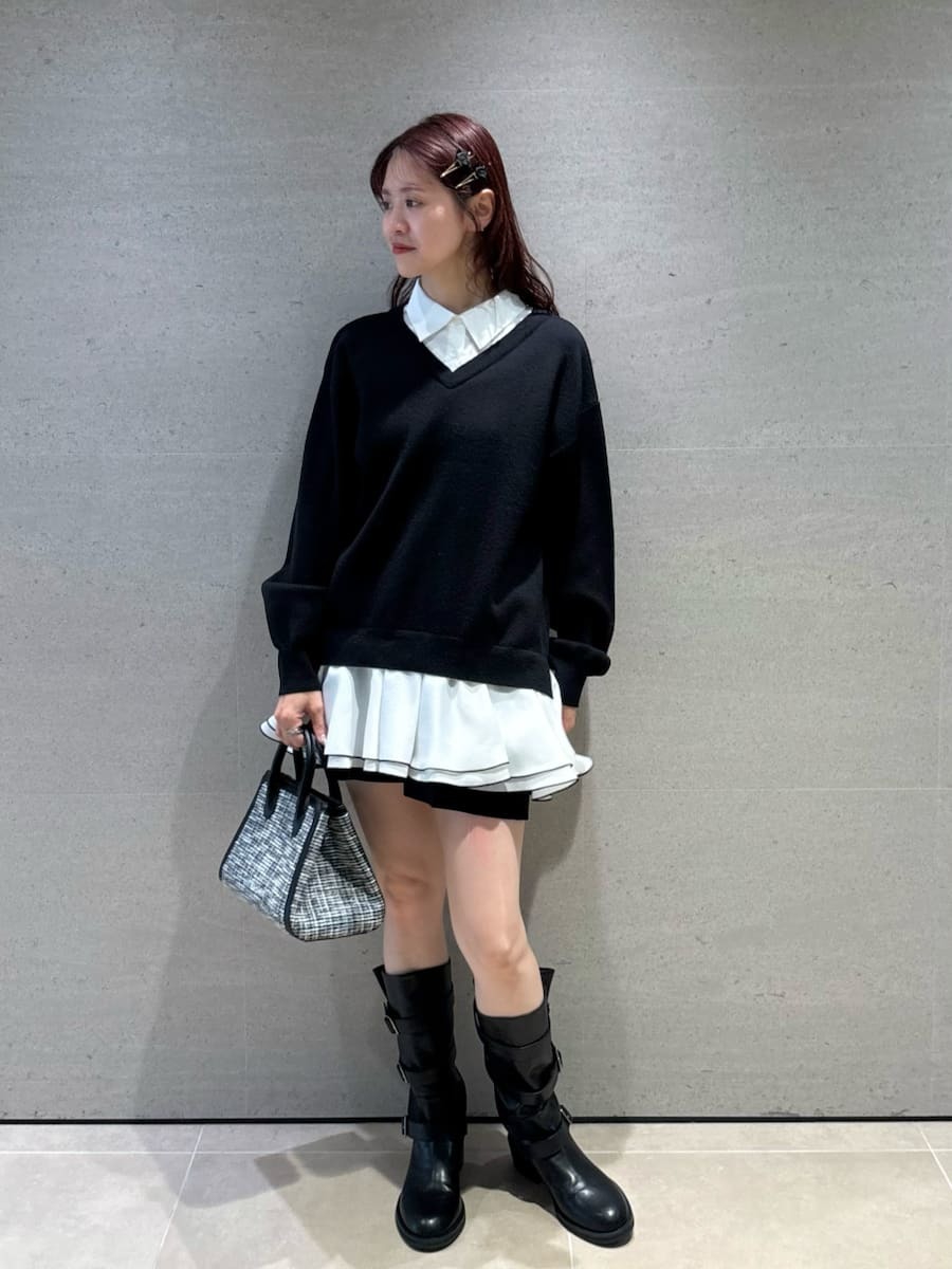 シャツドッキングフリルミニワンピース(マキシ・ロング