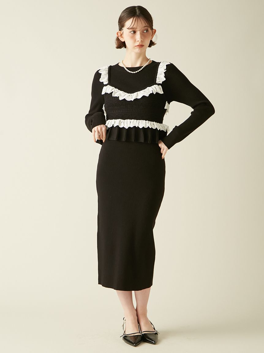 ビスチェセットニットワンピース(ニットワンピース)｜ワンピース