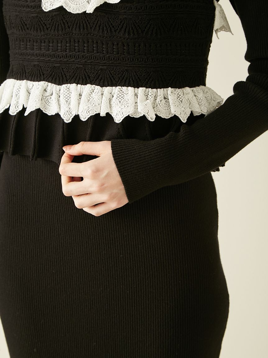 ビスチェセットニットワンピース　リリーブラウン リリーブラウン LILY BROWN ビスチェセットニットワンピース （BLK