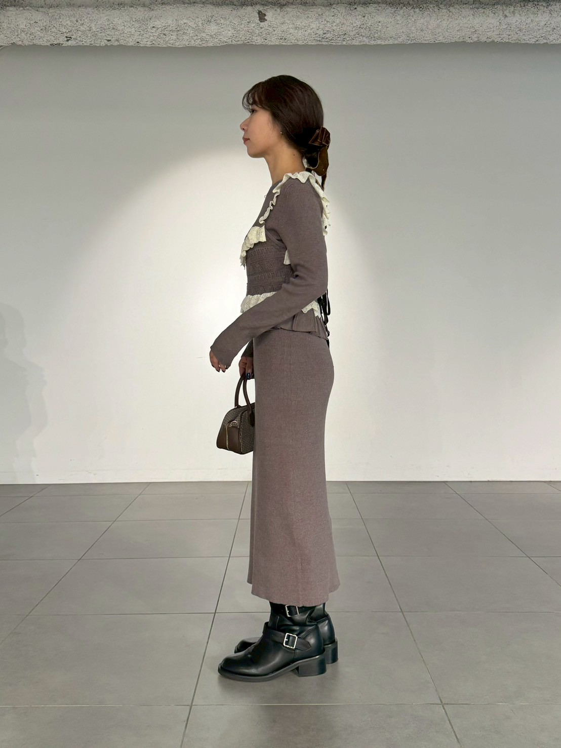 ビスチェセットニットワンピース　リリーブラウン ビスチェセットニットワンピース(ニットワンピース)｜ワンピース