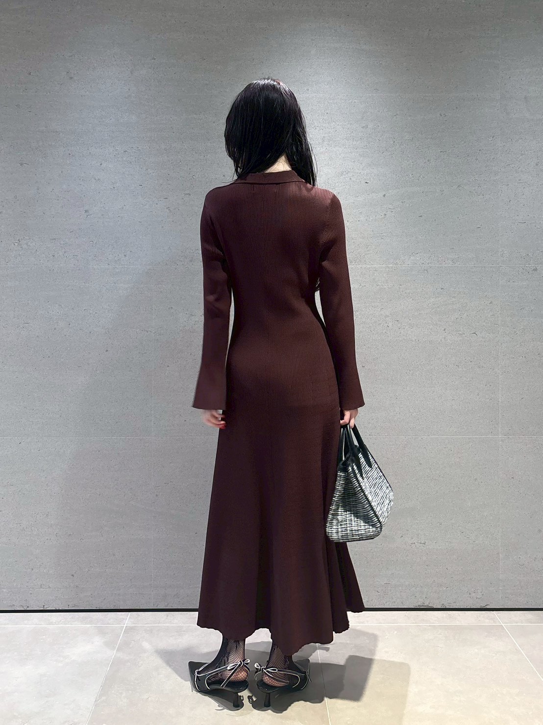 LILY BROWN(リリーブラウン)スキッパーポロニットワンピース スキッパーポロニットワンピース（マキシ丈/ロングワンピース