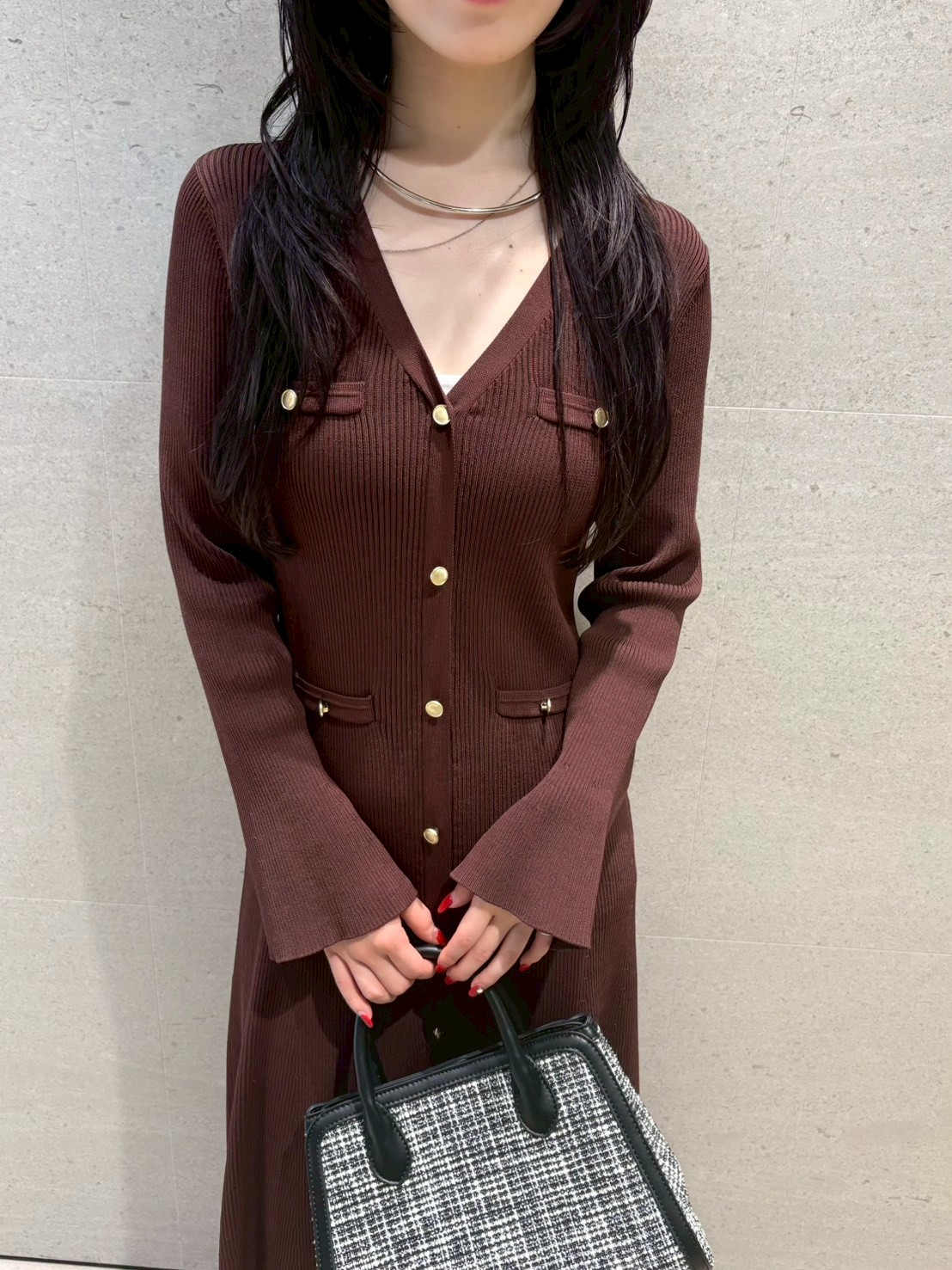 新品　リリーブラウン　ポロニットミニワンピース　lily brown スナイデル LILY BROWN（リリーブラウン）の「ポロニットミニワンピース