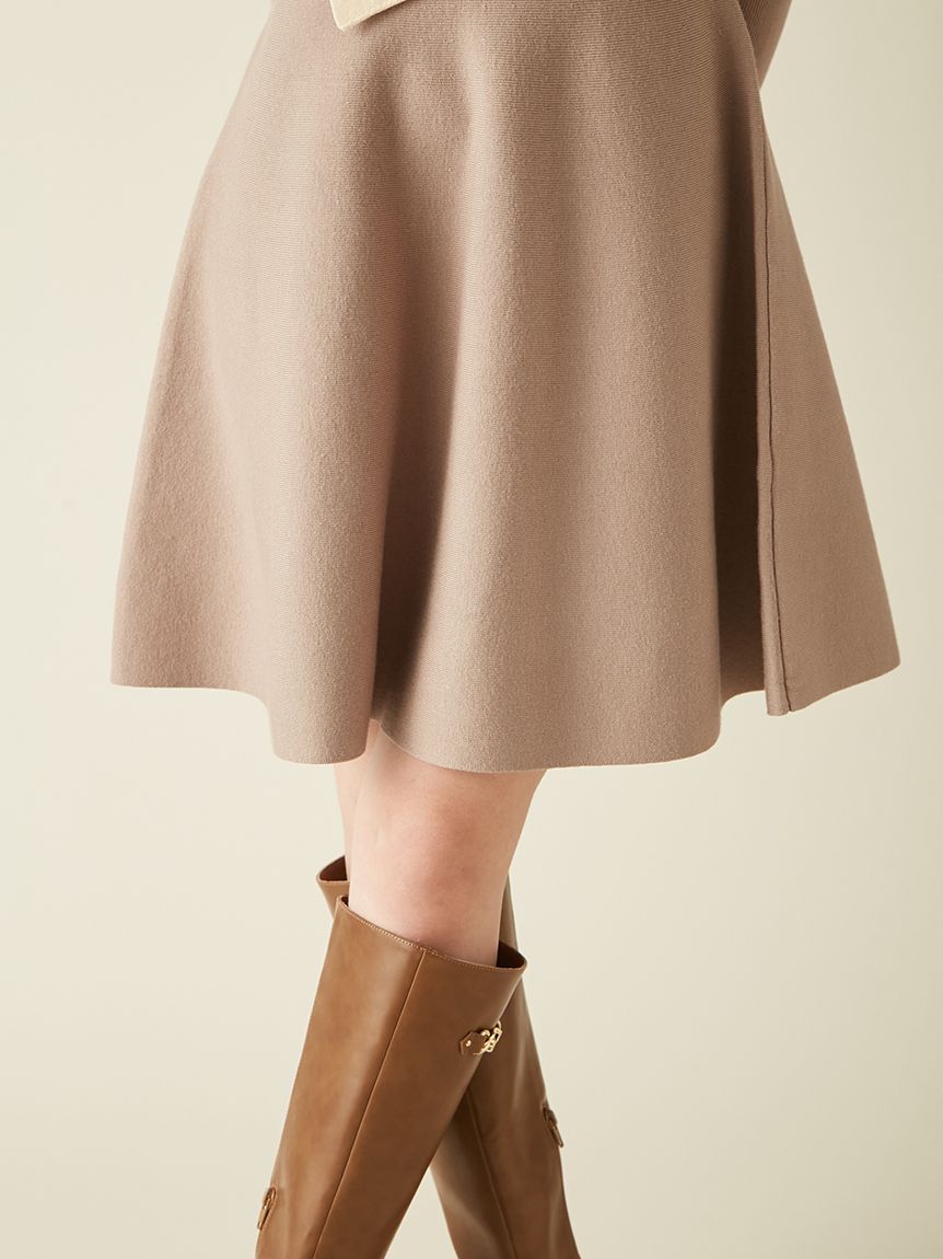 【プロフ必読を】 　ボウタイニットワンピース 半袖 プロフ必読を】 ボウタイニットワンピース 半袖 フリルボウタイ