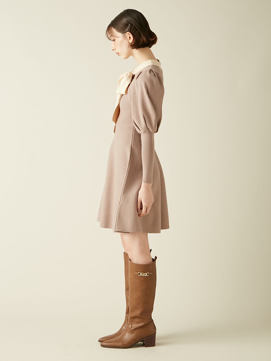 新作新品タグ付き　リリーブラウン♡ボウタイリボンニットワンピース ボウタイリボンニットワンピース(ニットワンピース)｜ワンピース｜LILY