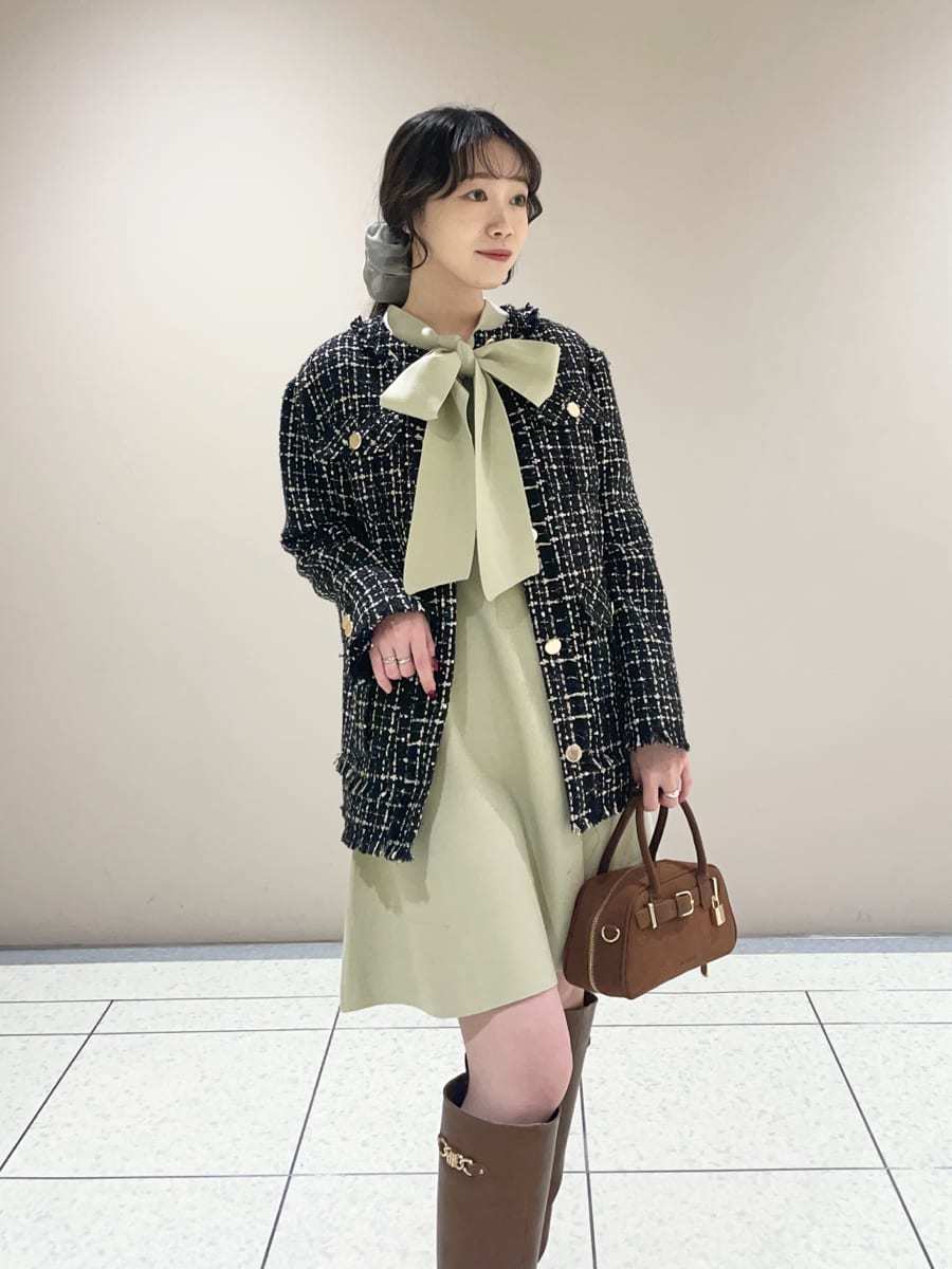 ボウタイリボンニットワンピース(ニットワンピース)｜ワンピース｜LILY