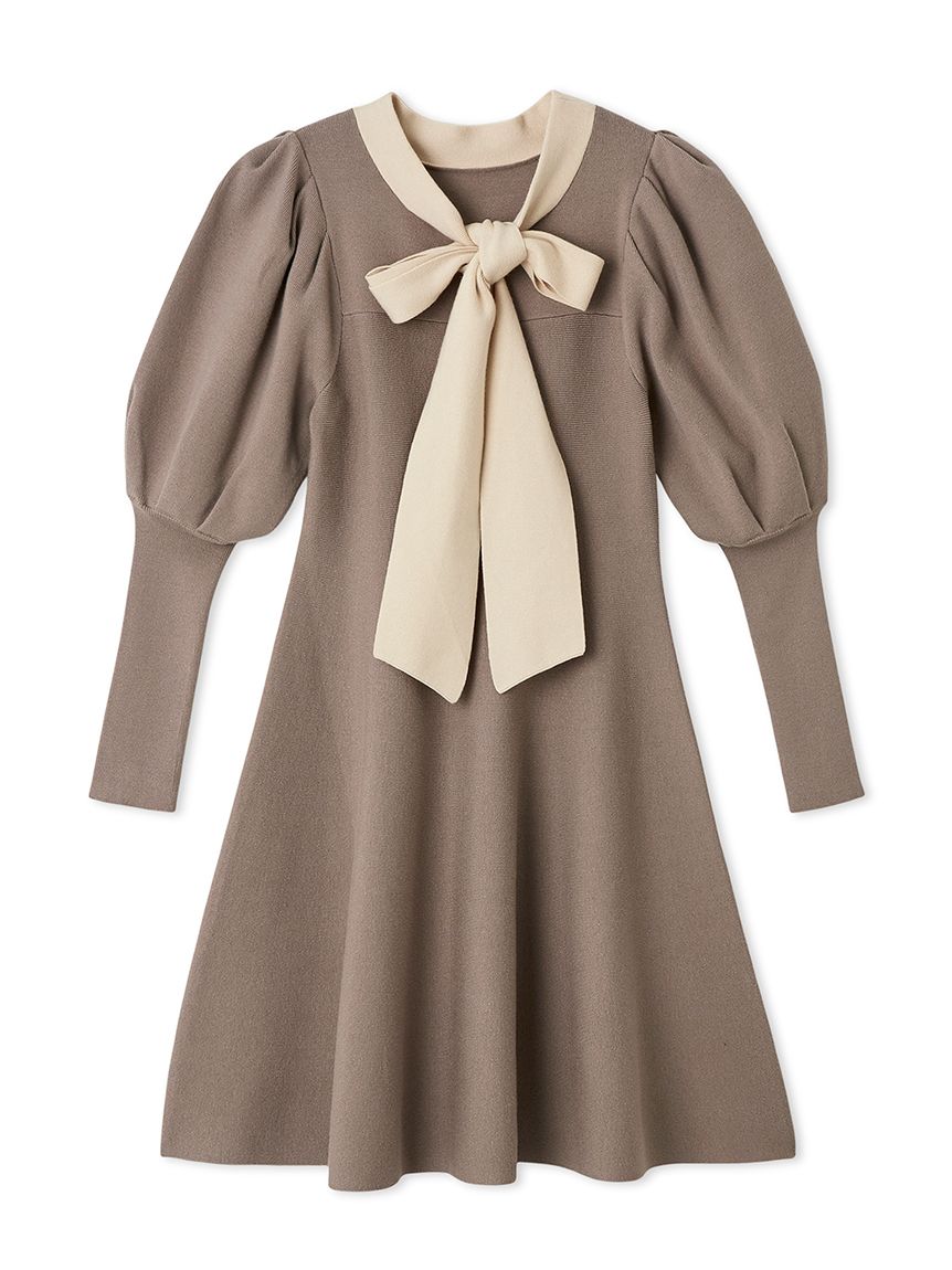 ボウタイリボンニットワンピース(ニットワンピース)｜ワンピース｜LILY