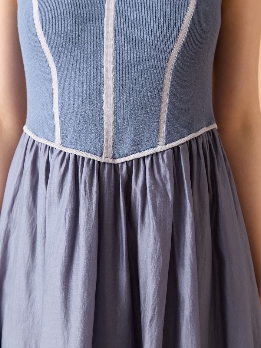 ラインニットドッキングワンピース(マキシ・ロングワンピース