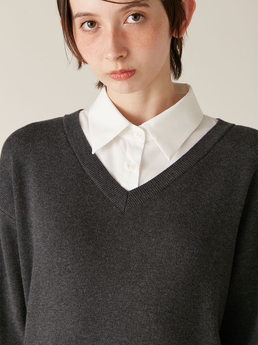 ニットドッキングバルーンワンピース(ニットワンピース)｜ワンピース