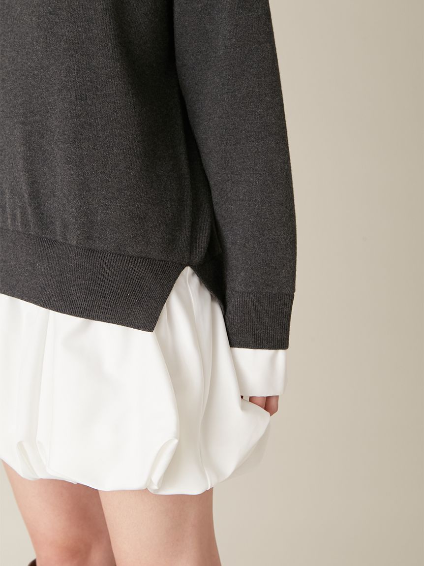 ニットドッキングバルーンワンピース(ニットワンピース)｜ワンピース