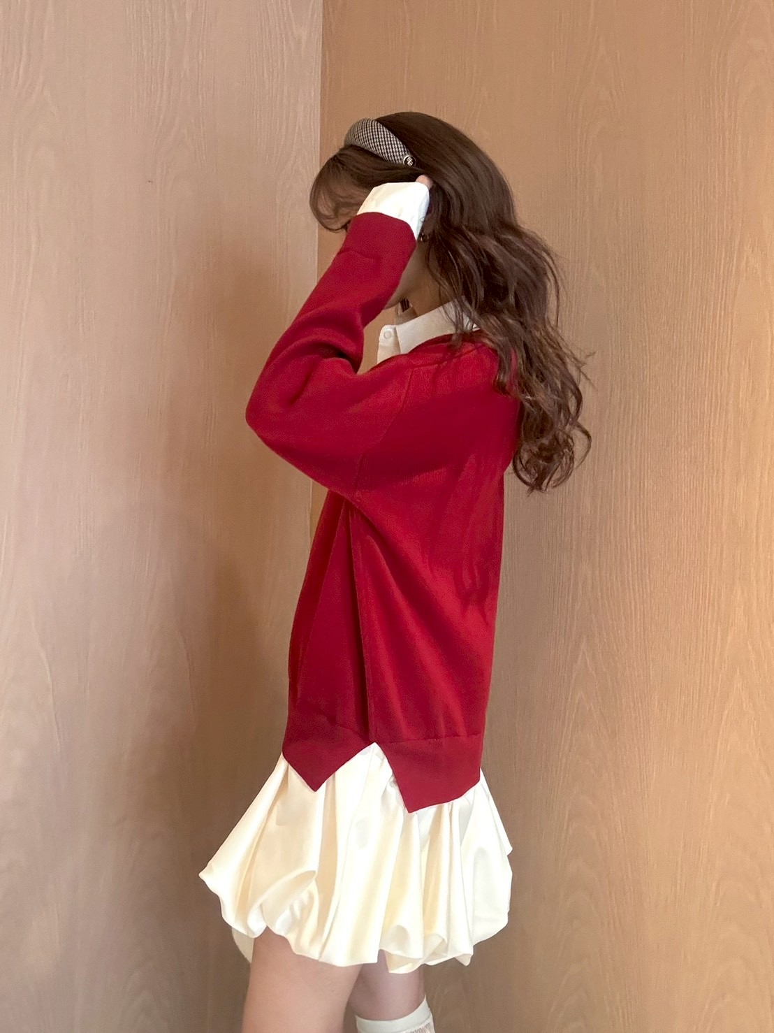 ニットドッキングバルーンワンピース(ニットワンピース)｜ワンピース