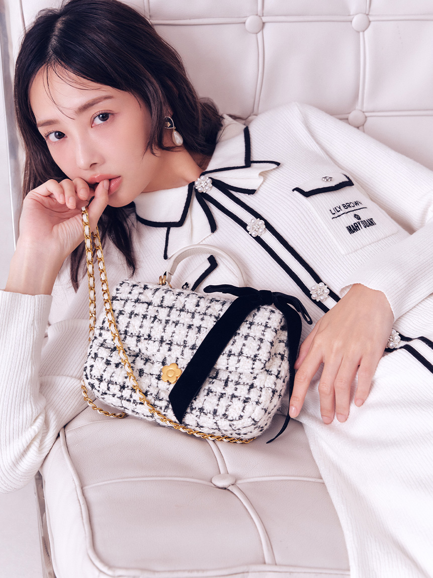 LILY BROWN×MARY QUANT】デイジー釦付きビジューミニニットワンピース