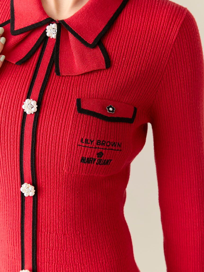 LILY BROWN×MARY QUANT】デイジー釦付きビジューミニニットワンピース