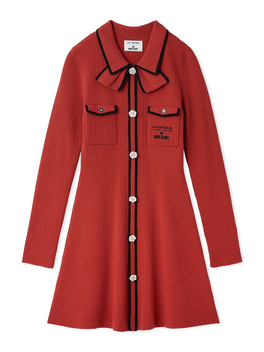 LILY BROWN×MARY QUANT】デイジー釦付きビジューミニニットワンピース