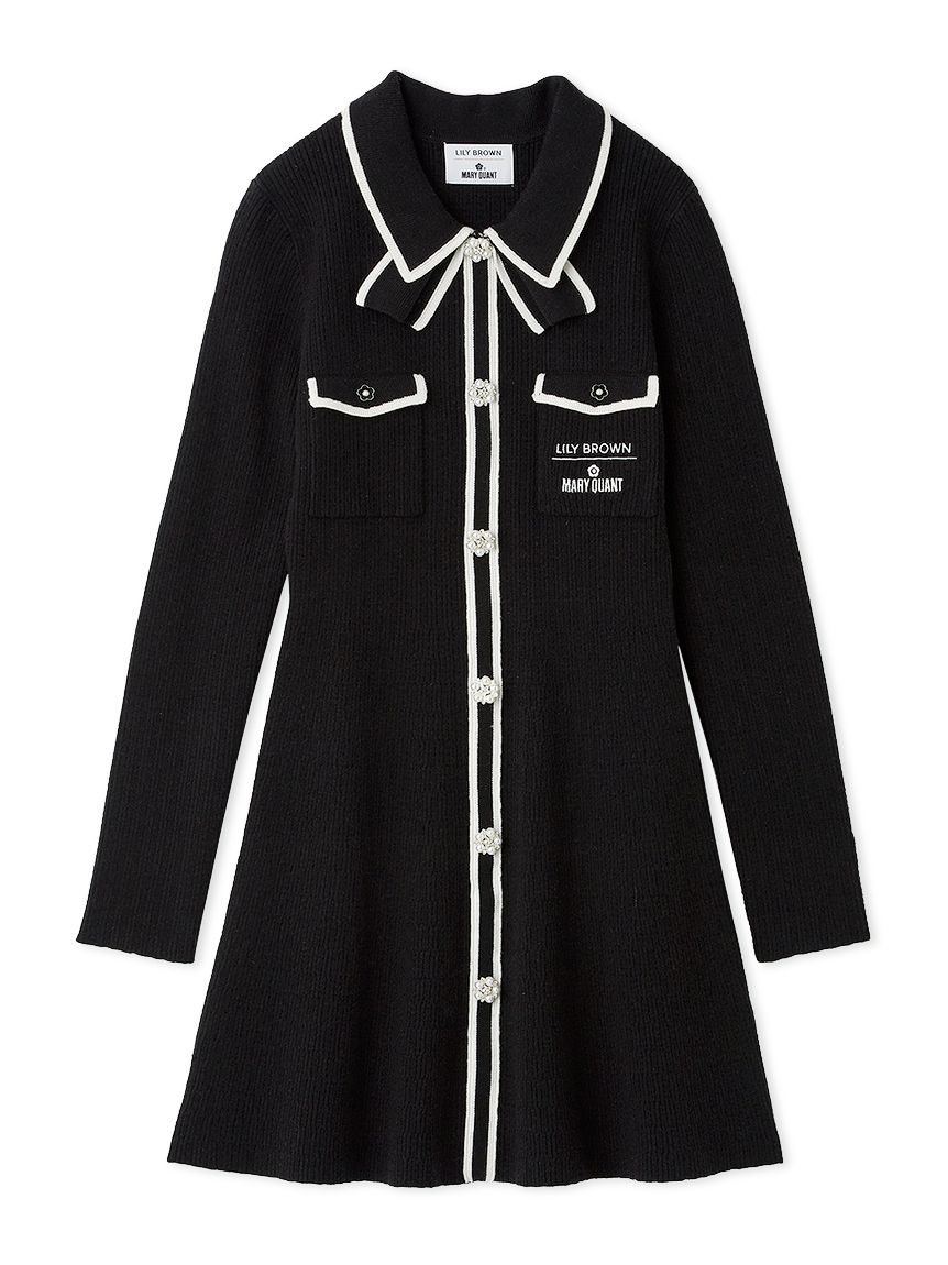 LILY BROWN×MARY QUANT】デイジー釦付きビジューミニニットワンピース