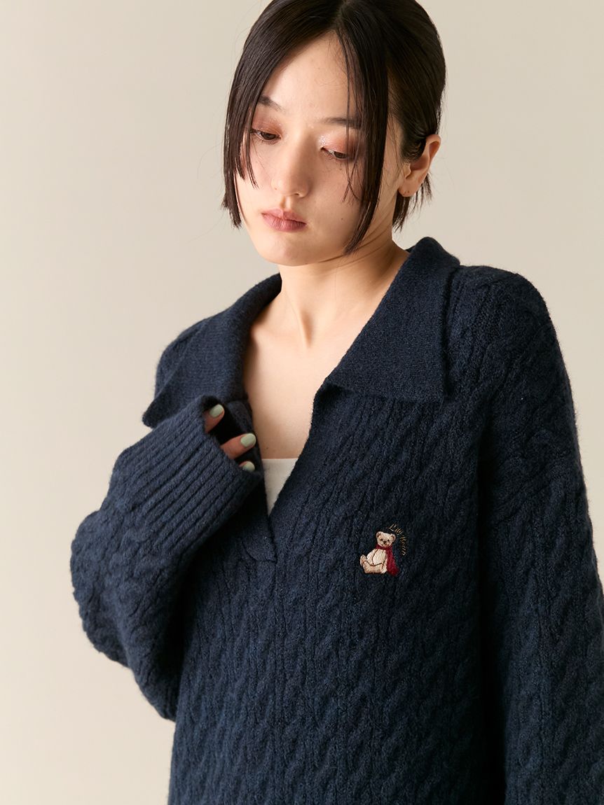 Lily Bearケーブルニットワンピース(ニットワンピース)｜ワンピース