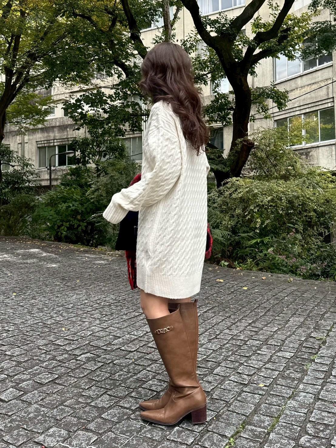 LILY BROWNワンピース Lily Bearケーブルニットワンピース(ニットワンピース)｜ワンピース