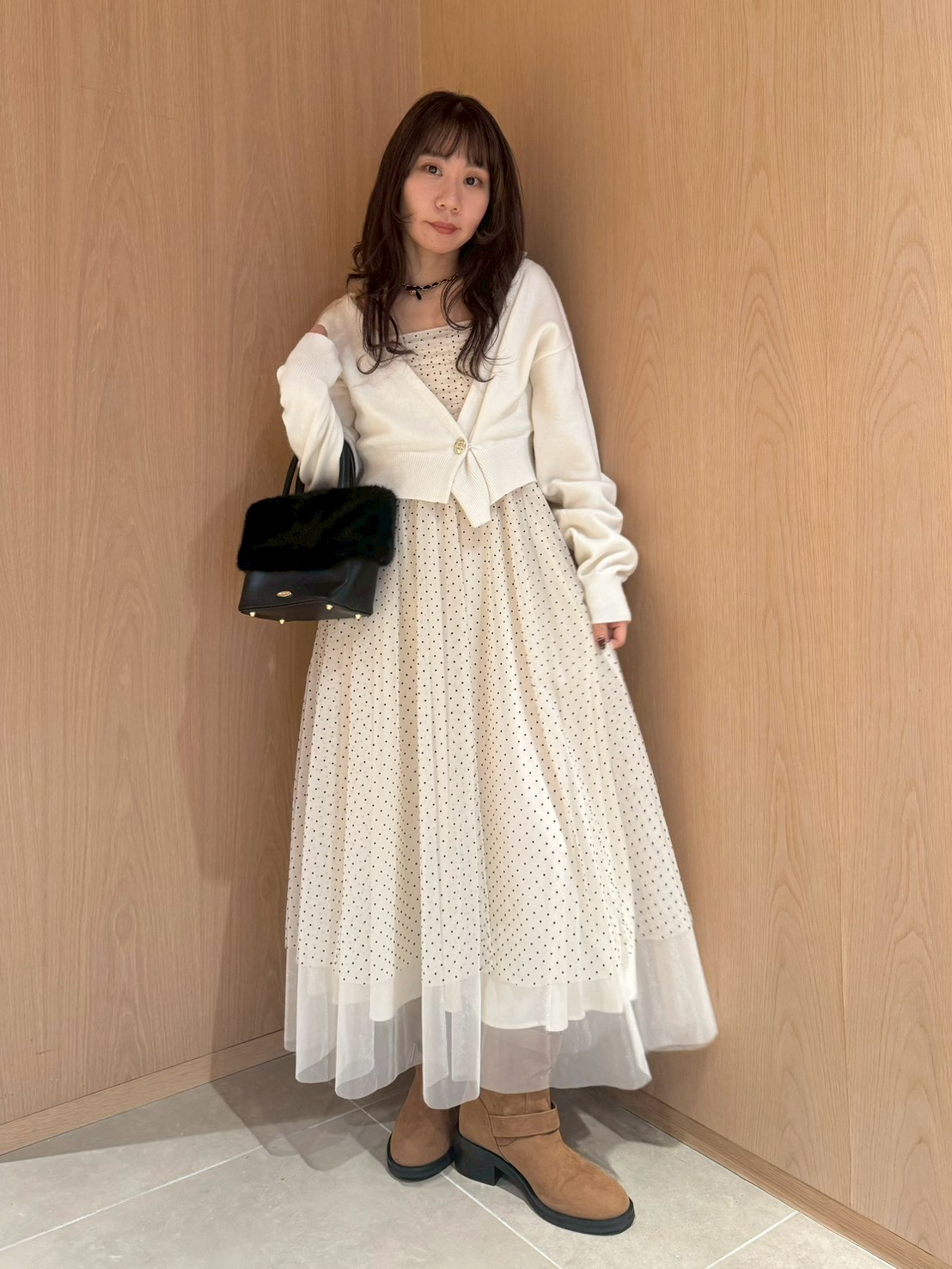 カーデセットチュールワンピース(マキシ・ロングワンピース