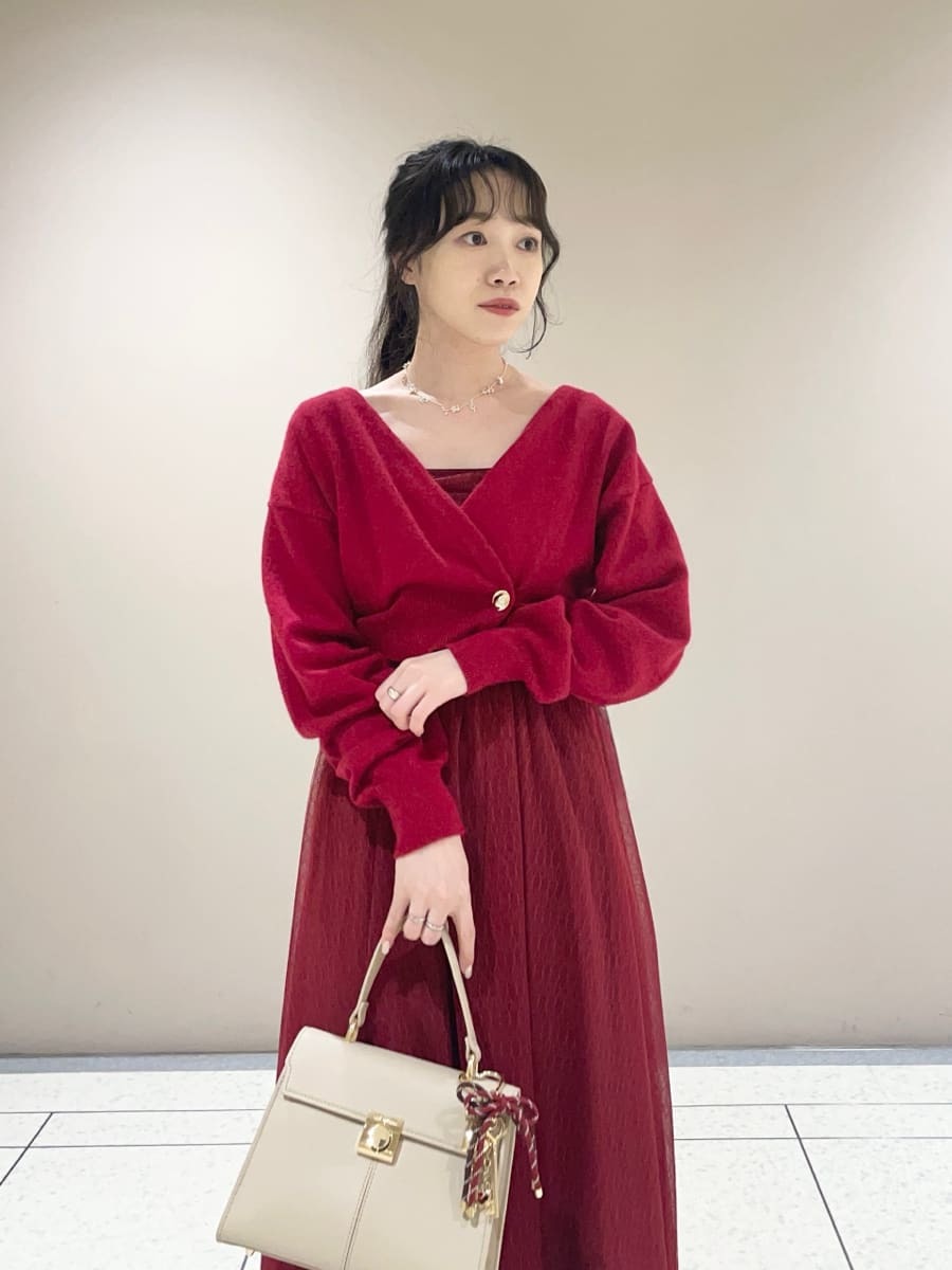 カーデセットチュールワンピース(マキシ・ロングワンピース