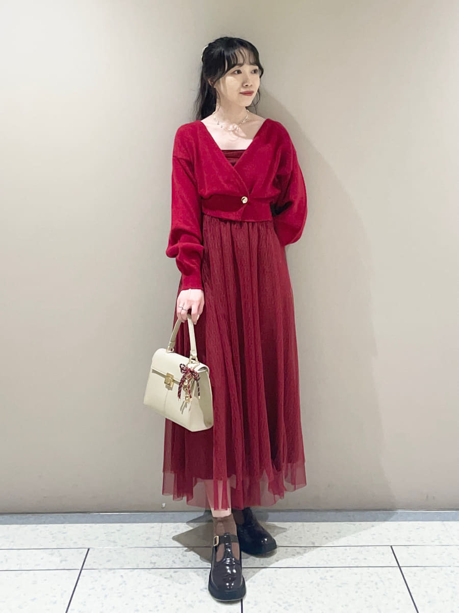 カーデセットチュールワンピース(マキシ・ロングワンピース