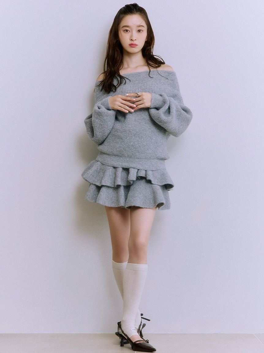 オフショルニットセットアップ(ニットワンピース)｜ワンピース｜LILY
