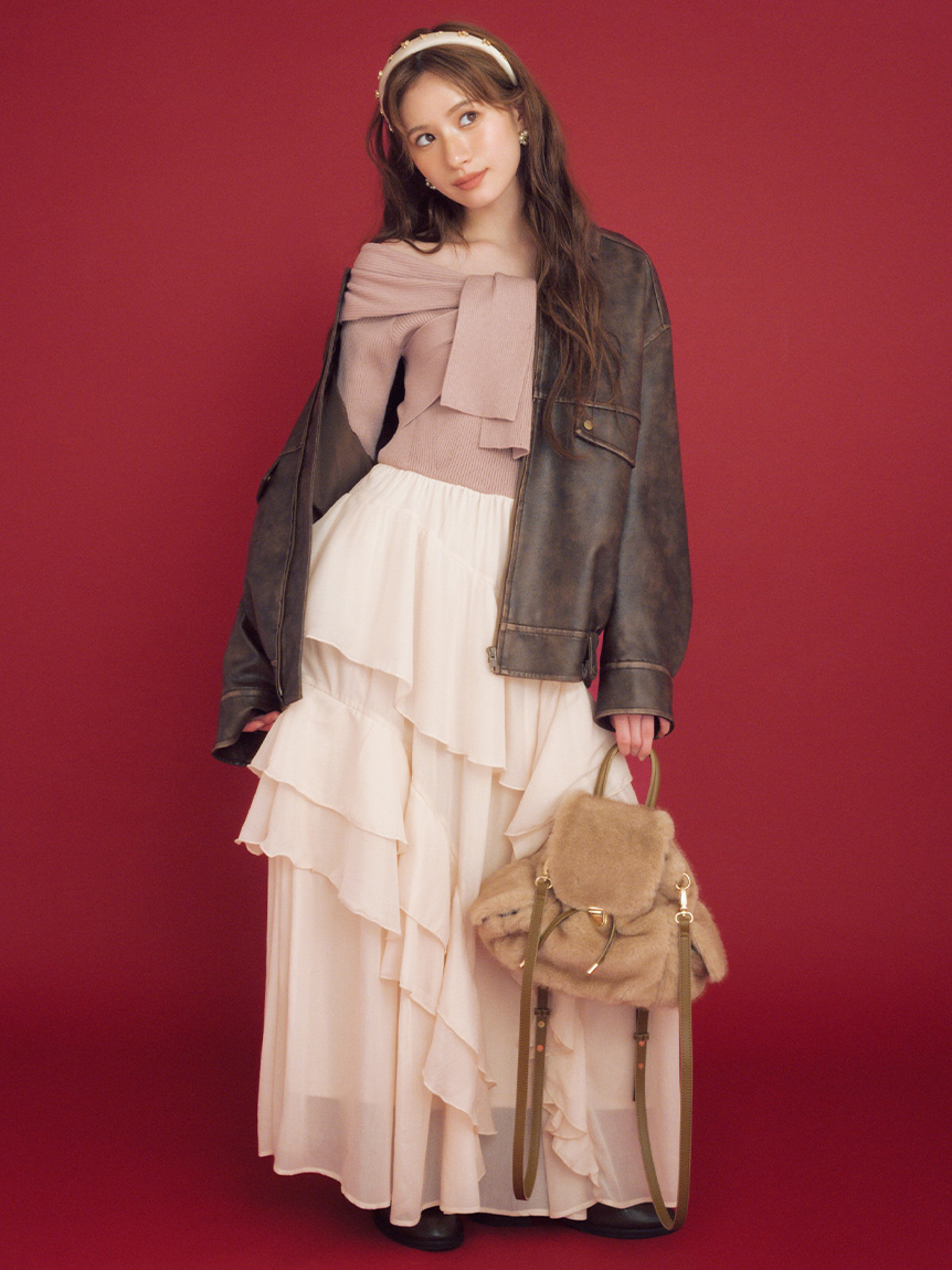 MASH BLACK FRIDAY限定】ニットドッキングマキシワンピース(マキシ