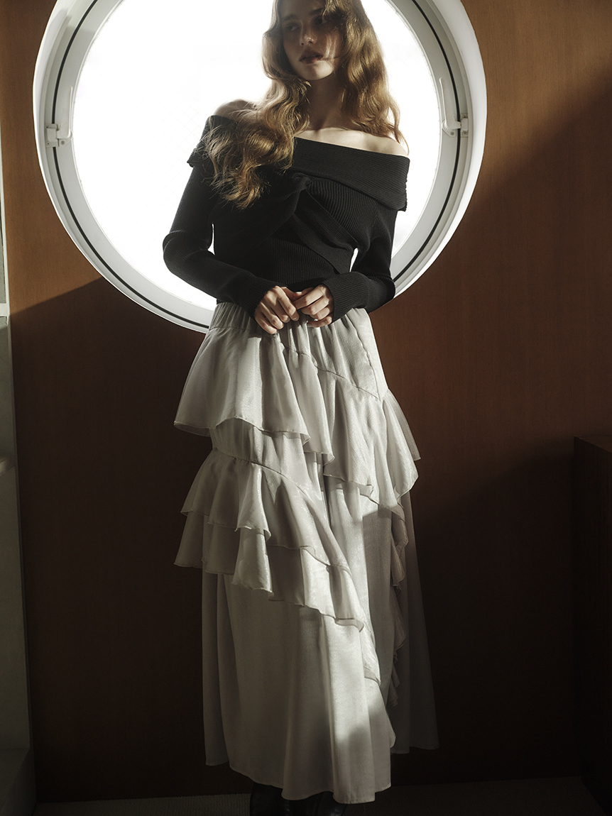 WEB限定】ニットドッキングマキシワンピース(マキシ・ロングワンピース