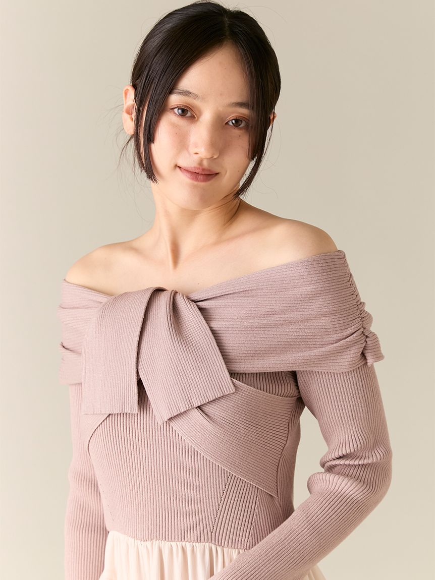 MASH BLACK FRIDAY限定】ニットドッキングマキシワンピース(マキシ