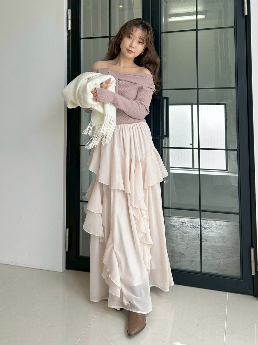 MASH BLACK FRIDAY限定】ニットドッキングマキシワンピース(マキシ