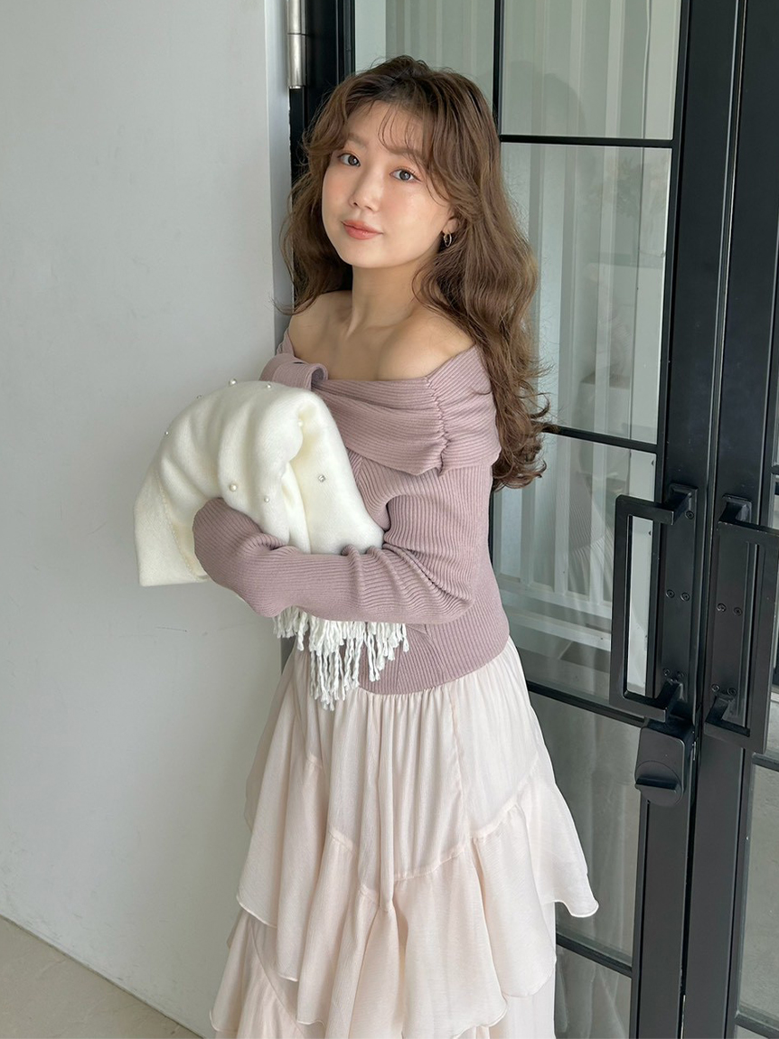 WEB限定】ニットドッキングマキシワンピース(マキシ・ロングワンピース