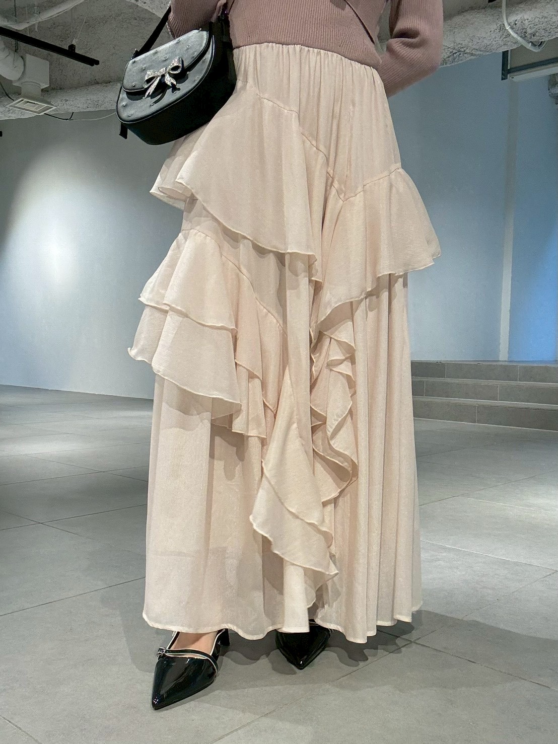 WEB限定】ニットドッキングマキシワンピース(マキシ・ロングワンピース