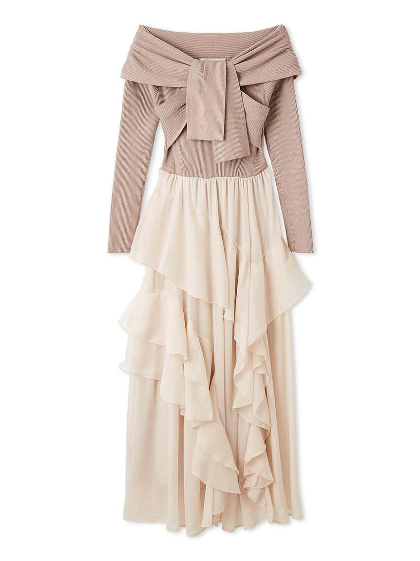 WEB限定】ニットドッキングマキシワンピース(マキシ・ロングワンピース