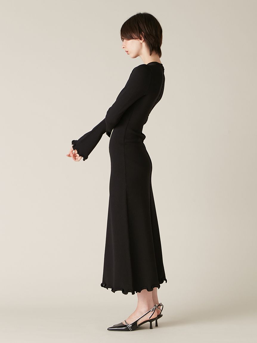 スイセンモチーフニットワンピース(ニットワンピース)｜ワンピース