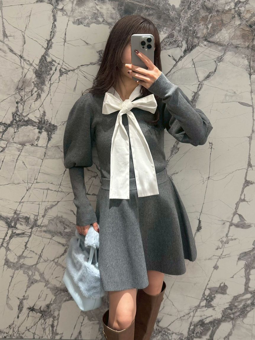 NEW YEAR'S SPECIAL ITEM】ボウタイニットセットアップ(トップス