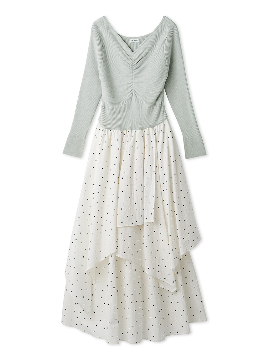 ニットドッキングワンピース(マキシ・ロングワンピース)｜ワンピース