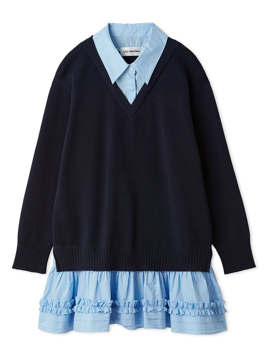 シャツドッキングミニワンピース(ミニワンピース)｜ワンピース｜LILY