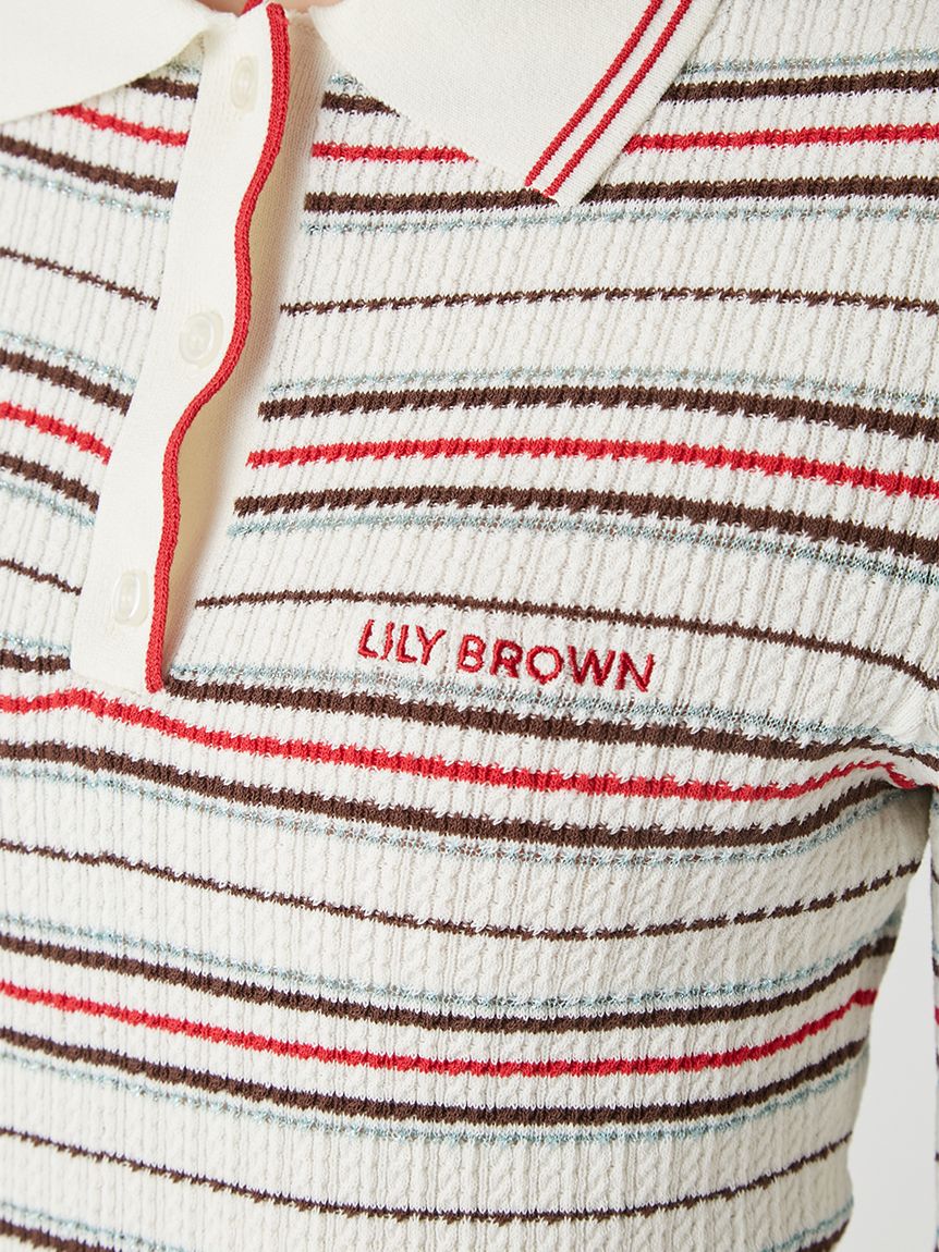 ロゴ刺繍ポロニットミニワンピース(ミニワンピース)｜ワンピース｜LILY