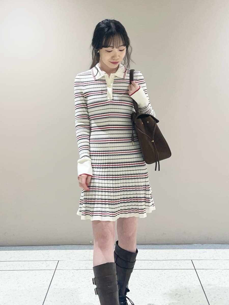 ロゴ刺繍ポロニットミニワンピース(ミニワンピース)｜ワンピース｜LILY