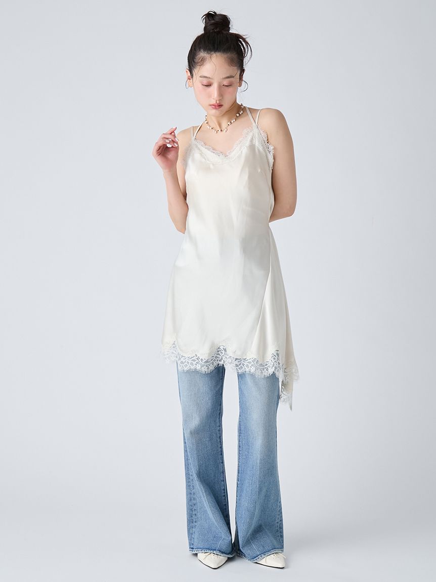 WEB限定カラー】カシミヤブレンドニットセットサテンミニワンピース