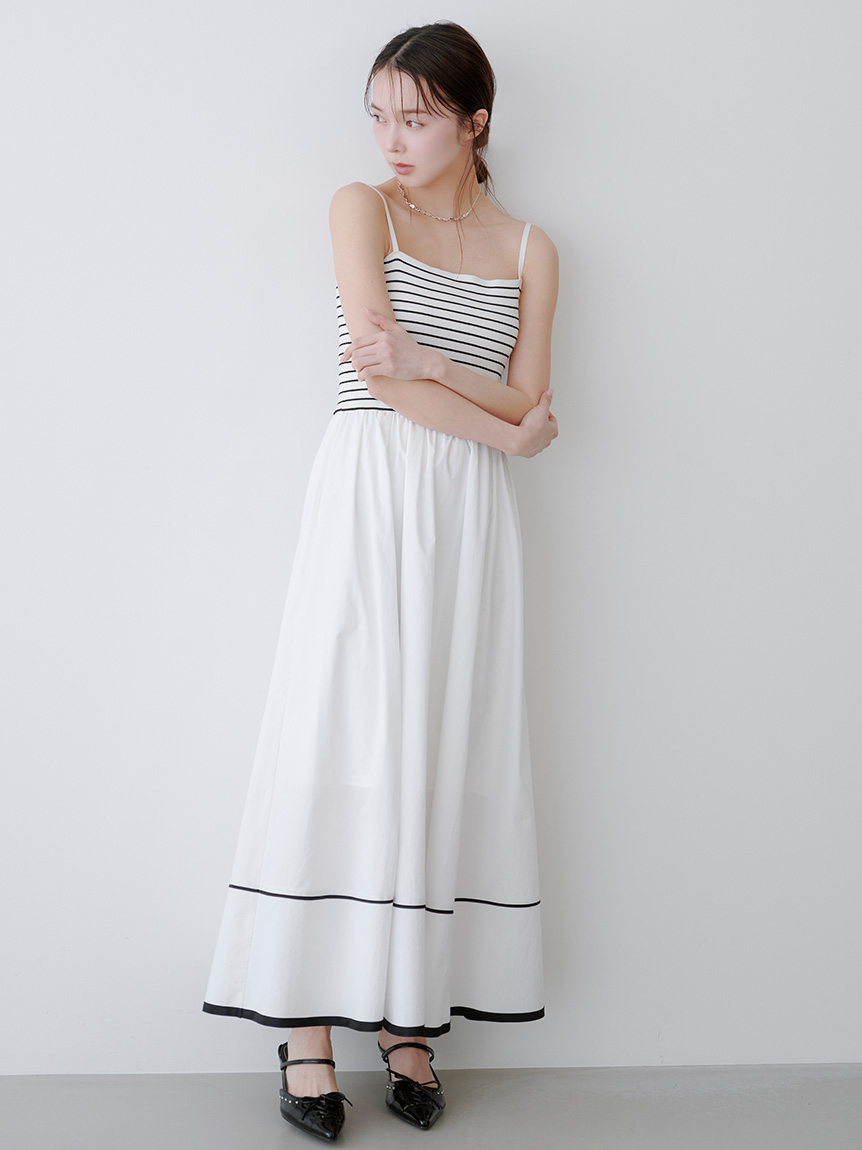 WEB限定00サイズ】ニットビスチェドッキングワンピース(マキシ・ロング